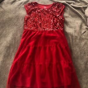 Sequin dress red girls xxl 18